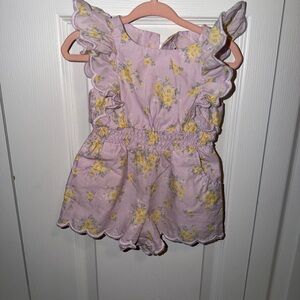 Janie and Jack Lavender Floral Ruffle Romper